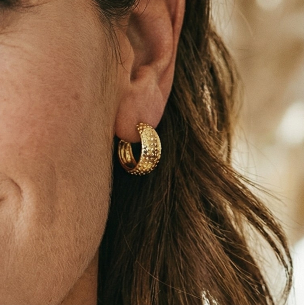 2 Sets Small Gold Hoop Earrings
